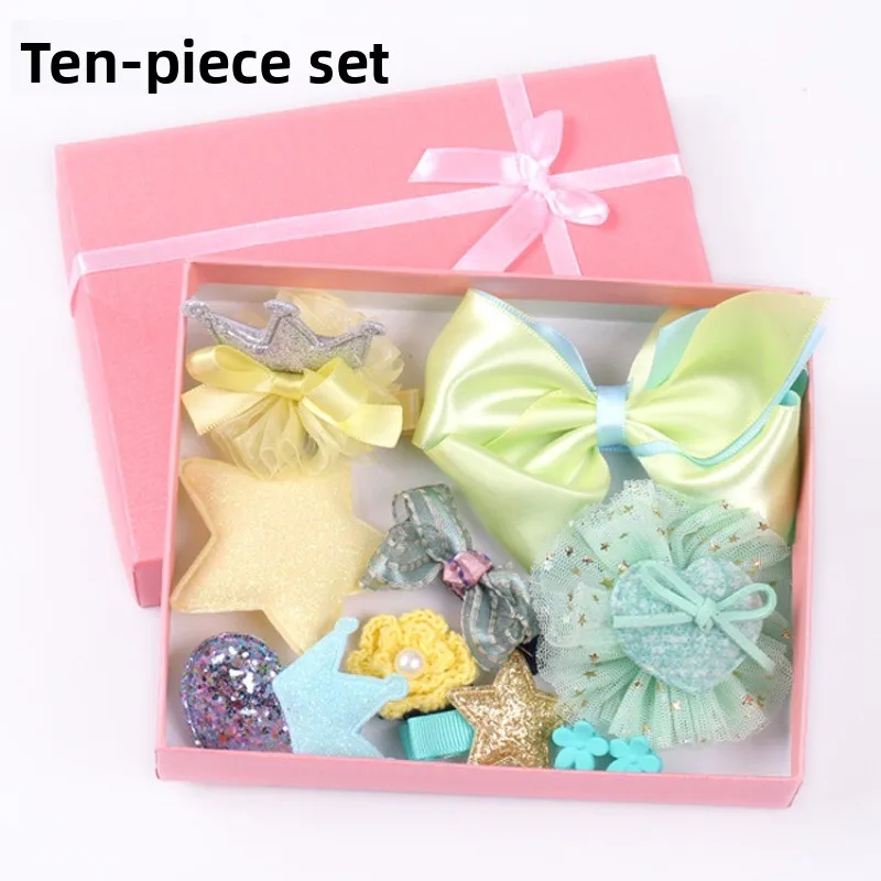 Caja de regalo con pinzas para el pelo con lazo de tela de estilo coreano: accesorios premium para el cabello de princesa para niños, perfecto para exhibiciones de boutique - imagen 5