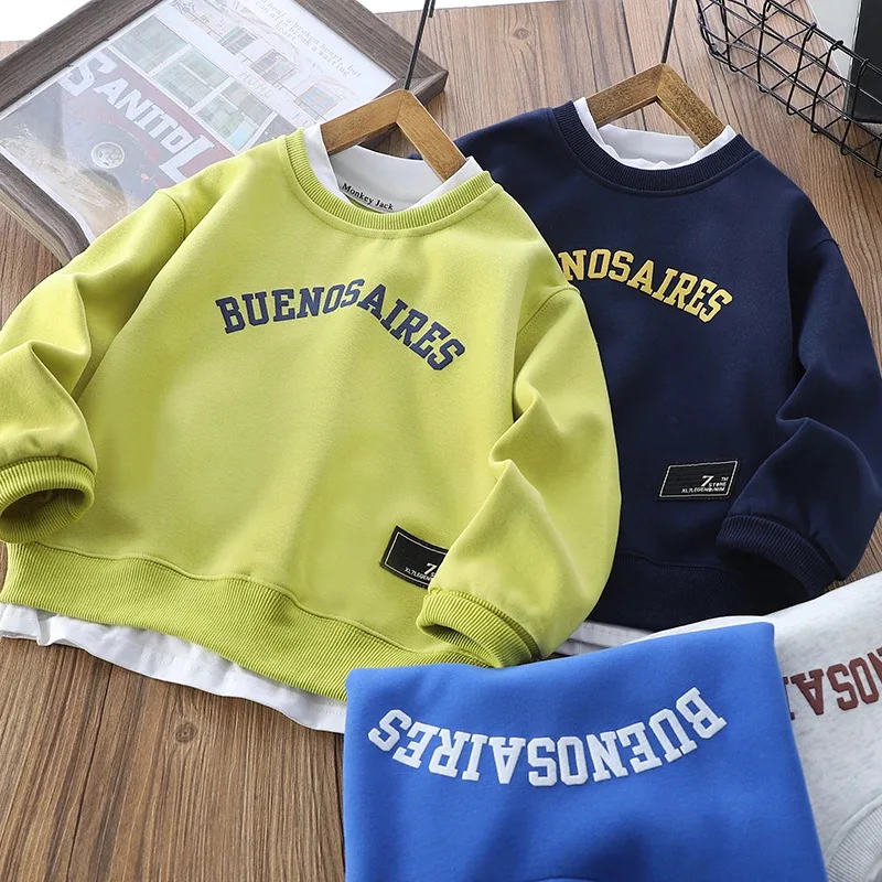 Sudadera infantil de cuello redondo con estampado de otoño - imagen 3