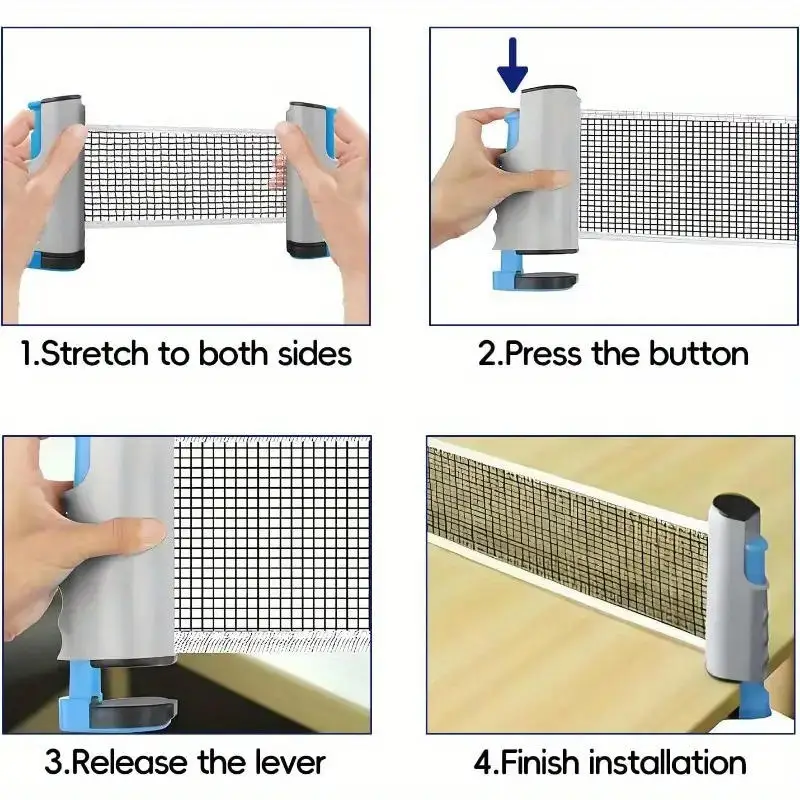 Nueva rejilla de tenis de mesa, red telescópica portátil gruesa con borde de arco para juegos de interior y exterior, malla de tenis de mesa estirable - imagen 4