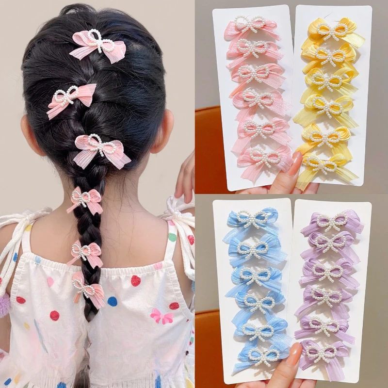 2025 nuevas pinzas para el cabello para niños con lazos pasadores de pelo delanteros para niñas para flequillo accesorios para el cabello de princesa dulce para niños pequeños