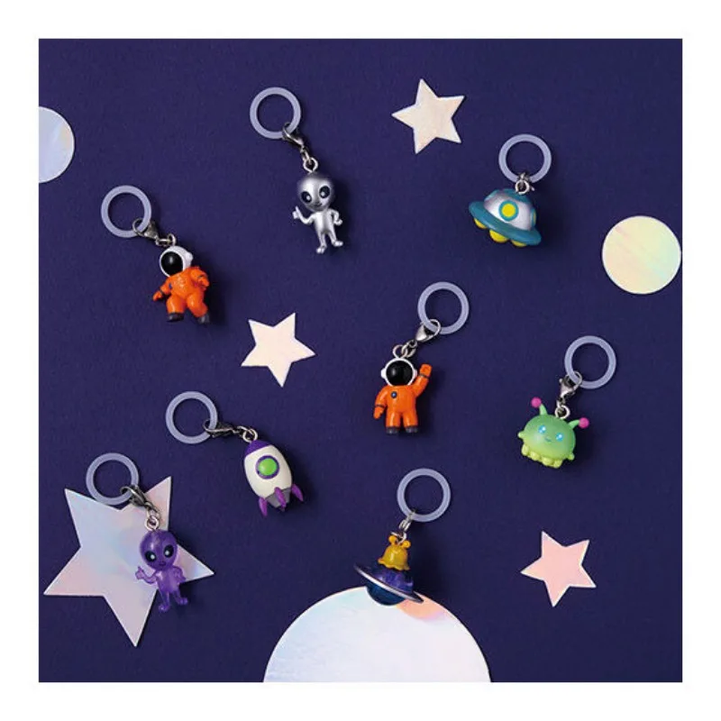 Juguetes cápsula originales kawaii Space Friends Mejirushi accesorio 2 astronauta cohete alienígena OVNI paraguas botella marca colgante figuras - imagen 2