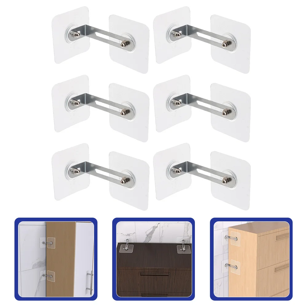 Anclajes antipunta para muebles, soporte de pared adhesivo resistente para gabinete, estantería, tocador, estante, seguridad a prueba de niños, 6 uds. - imagen 4