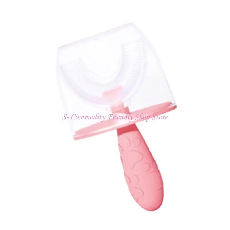 85ae cepillos redondos silicona cepillo dientes para niños pequeños para diseño masticable cerdas suaves 2 a 6 - imagen 2