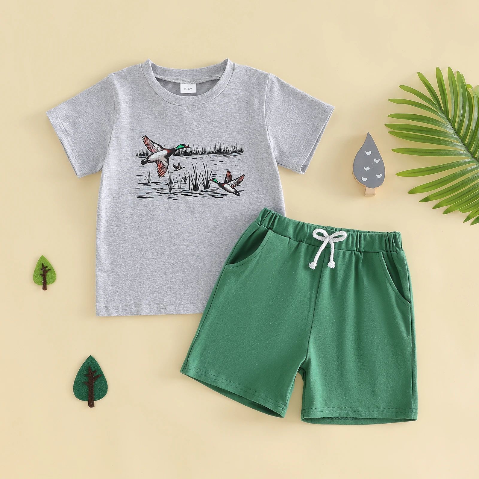 Conjunto de verano bebé oso – Camiseta manga corta y pantalón - imagen 2