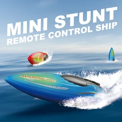 Mini barco teledirigido de 2,4G, barcos acrobáticos con Control remoto, lancha rápida eléctrica de 360 grados, barco impermeable, juguetes acuáticos para niños