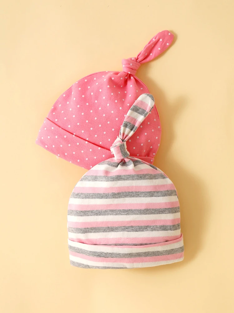 Gorro de algodón con estampado para bebé, gorro de punto para recién nacido, accesorios para niño, 5 piezas, para primavera y otoño - imagen 3