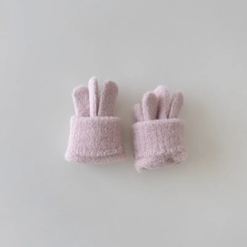Guantes de invierno de estilo coreano para niñas, guantes cálidos con dedos separados para niños con diseño de lazo, manoplas bonitas de moda para niños, nuevo - imagen 4