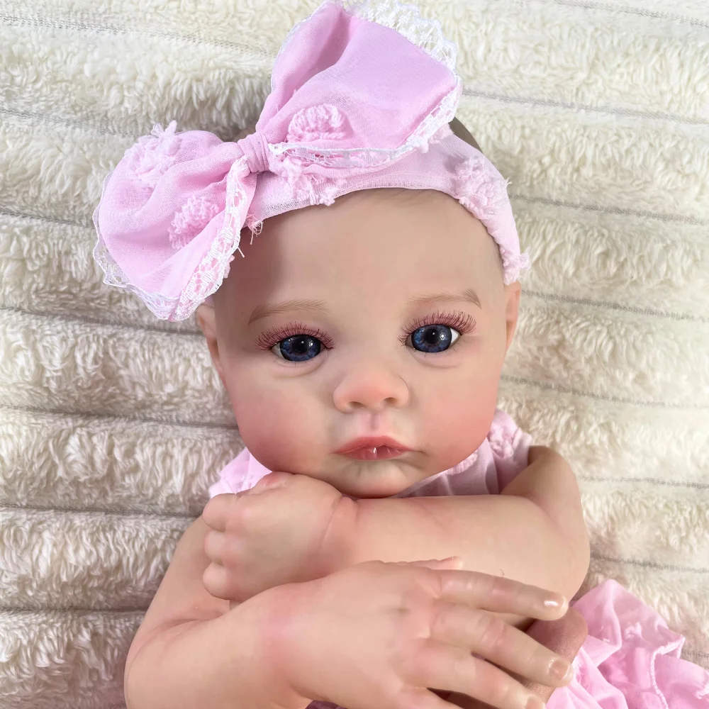 MRB-Muñeca Reborn de pradera de 18 pulgadas, tamaño de bebé recién nacido, imagen Real, cuerpo completo de vinilo, muñeca lavable con venas visibles en la piel 3D - imagen 3