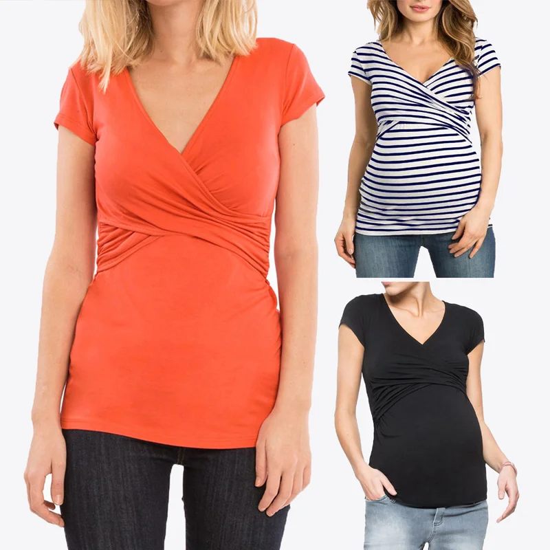 Camiseta de manga corta para lactancia – Prenda suave y cómoda