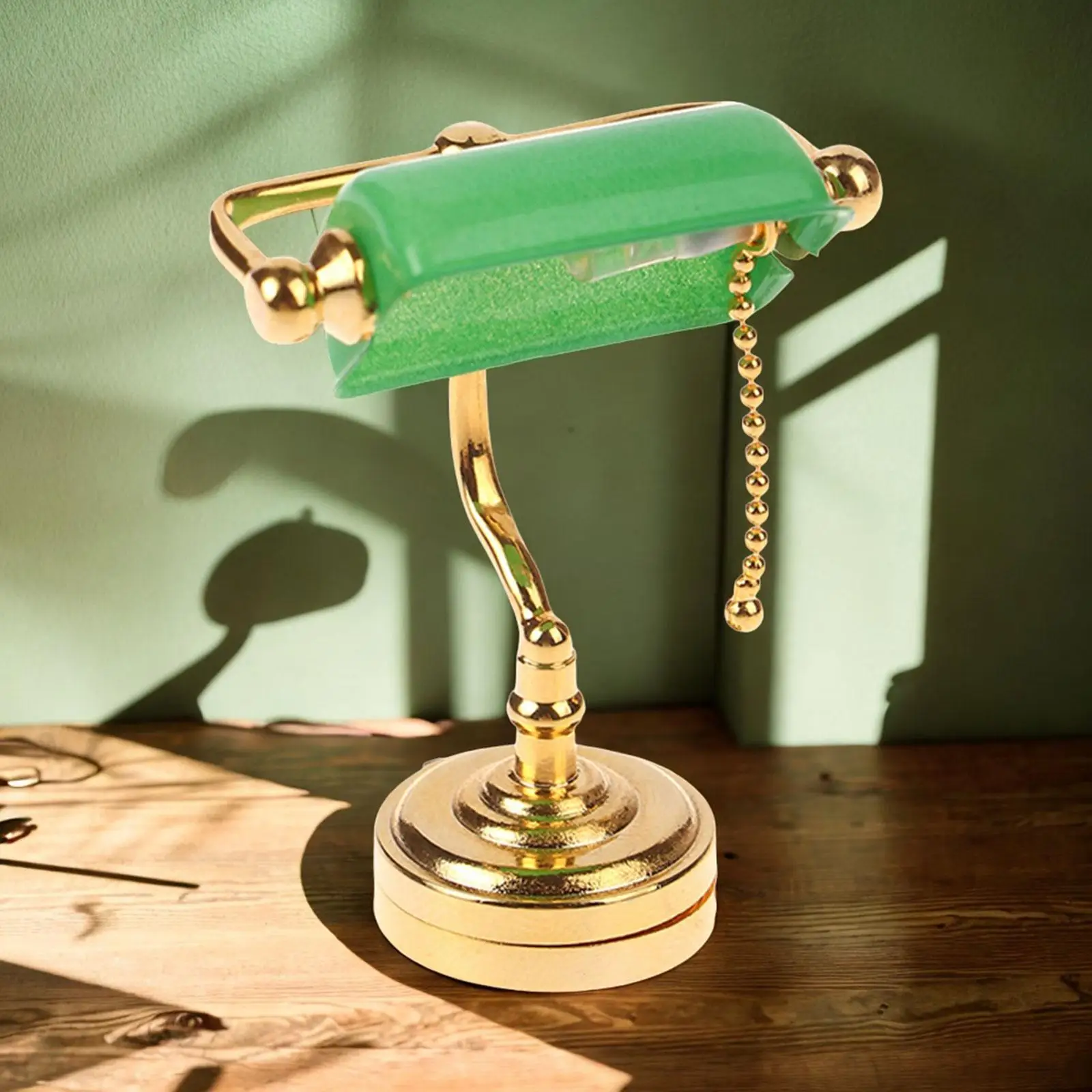 Dollhouse Desk Lamp Dollhouse Furniture Alloy Miniature LED Lamp 1/12 Life Scene