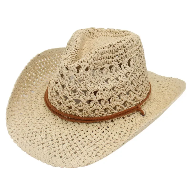 Sombrero vaquero de paja infantil – Ala ancha plegable para verano - imagen 4