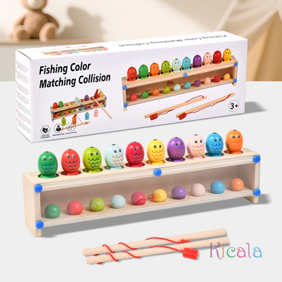 Juego de mesa de memoria de pensamiento lógico, juguetes para niños, interacción, combinación de colores, educación inteligente Montessori, juguetes de pesca, regalos