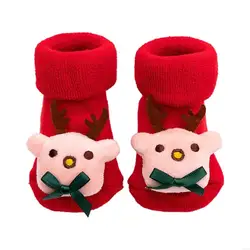 Calcetines navideños de algodón suave para bebé