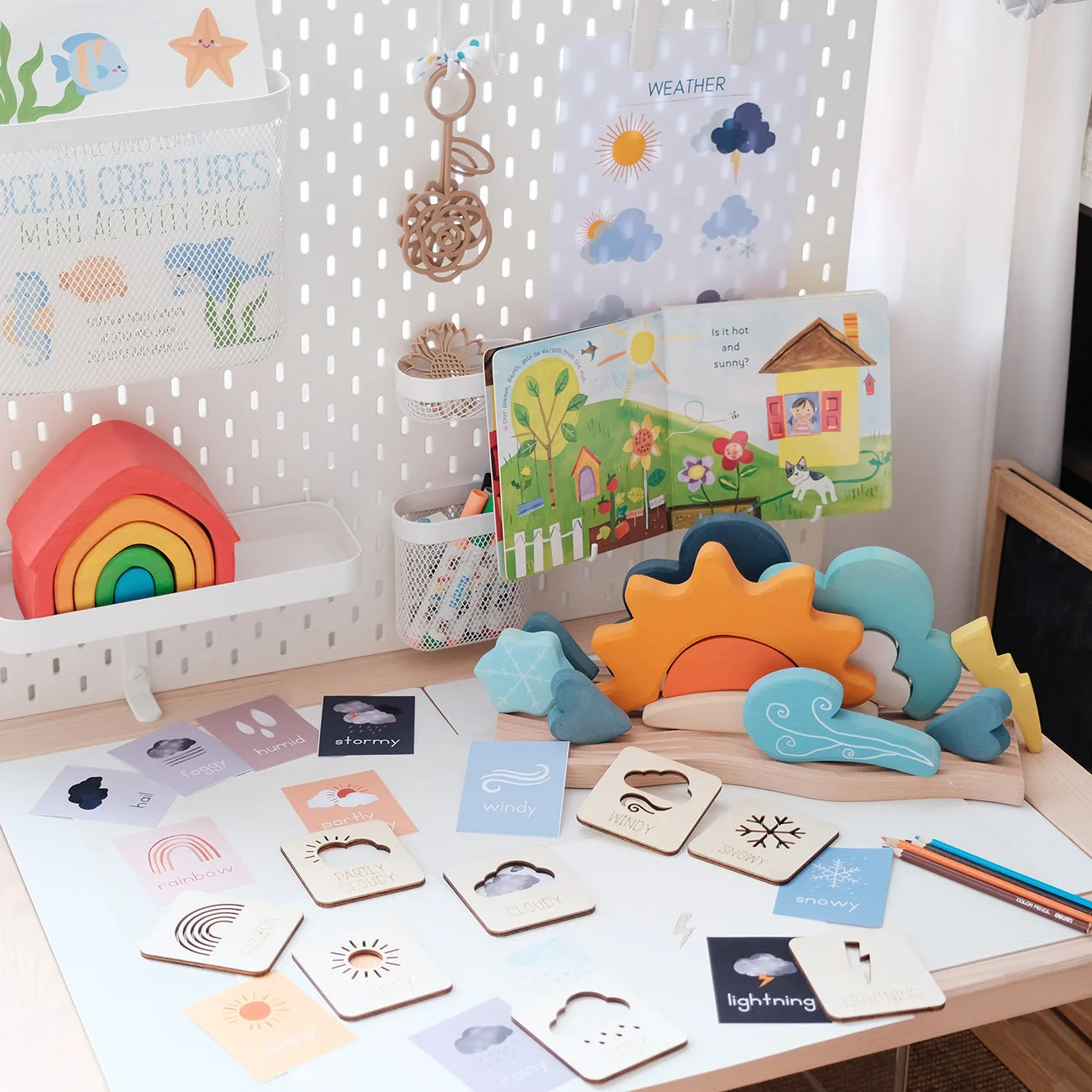 Juguetes de madera para taladrar la cognición del tiempo, plantillas de pintura de madera para bebés, juguetes de educación cognitiva temprana para niños