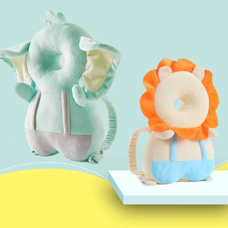 Protector de cabeza de bebé de dibujos animados, mochila, almohada, almohadilla de seguridad suave, cojín para evitar lesiones, almohada de seguridad, casco protector