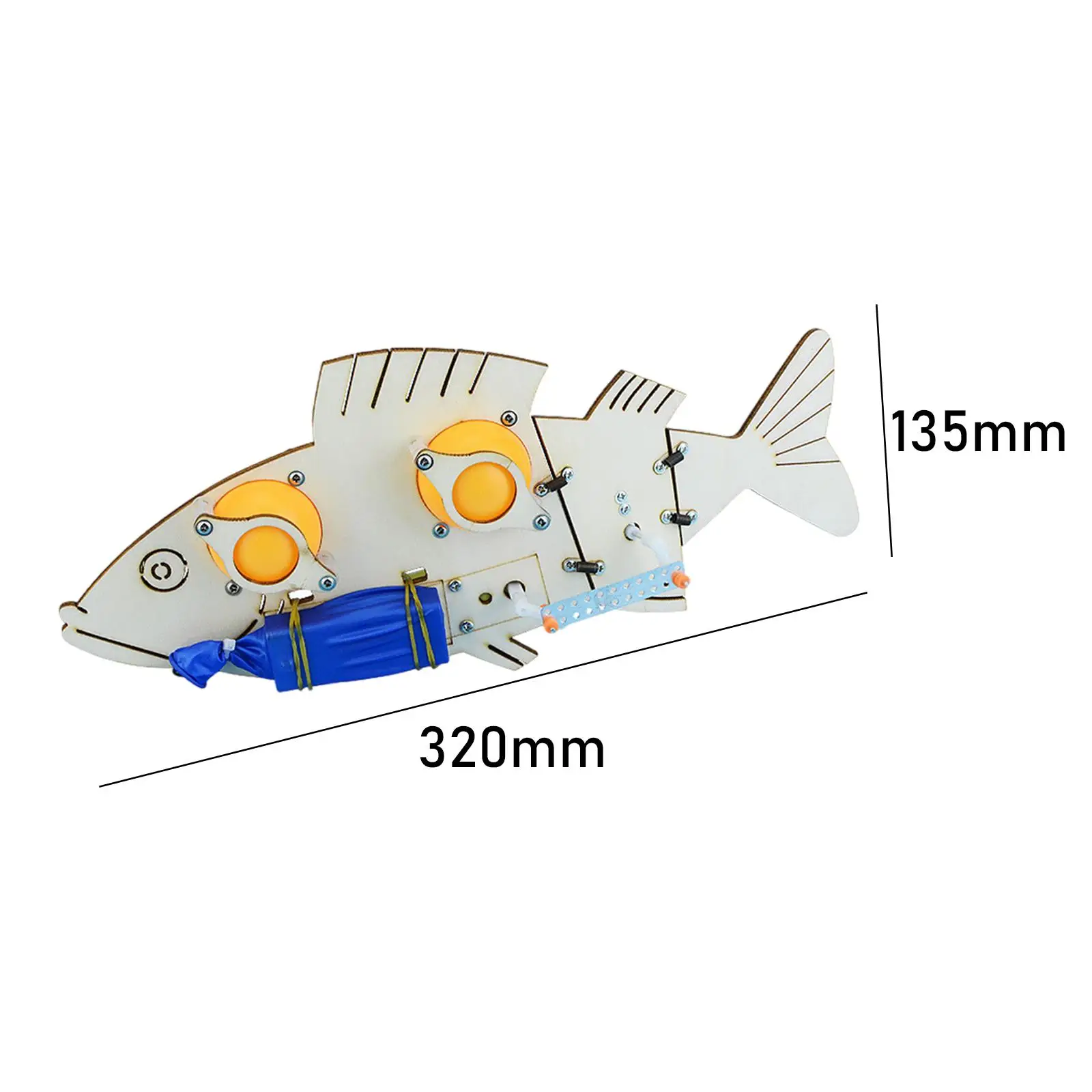 Electric Fish 3D Wooden Puzzle Easy to Assemble Wooden Teaching Aids Stem DIY Projects Physics Toy for Kids Adults Girls Boys