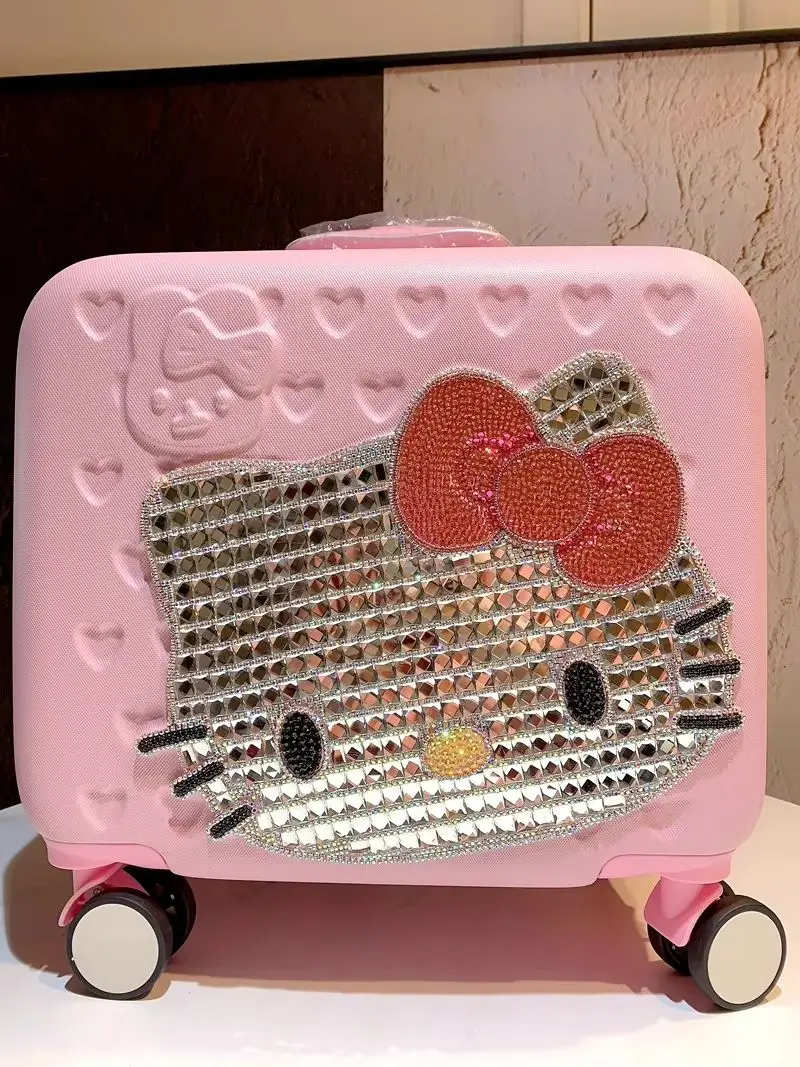 Estuche de transporte bonito de Hello Kitty, estuche de maquillaje de viaje de dibujos animados, caja de almacenamiento portátil bloqueada multifuncional de gran capacidad, regalo para niñas - imagen 5