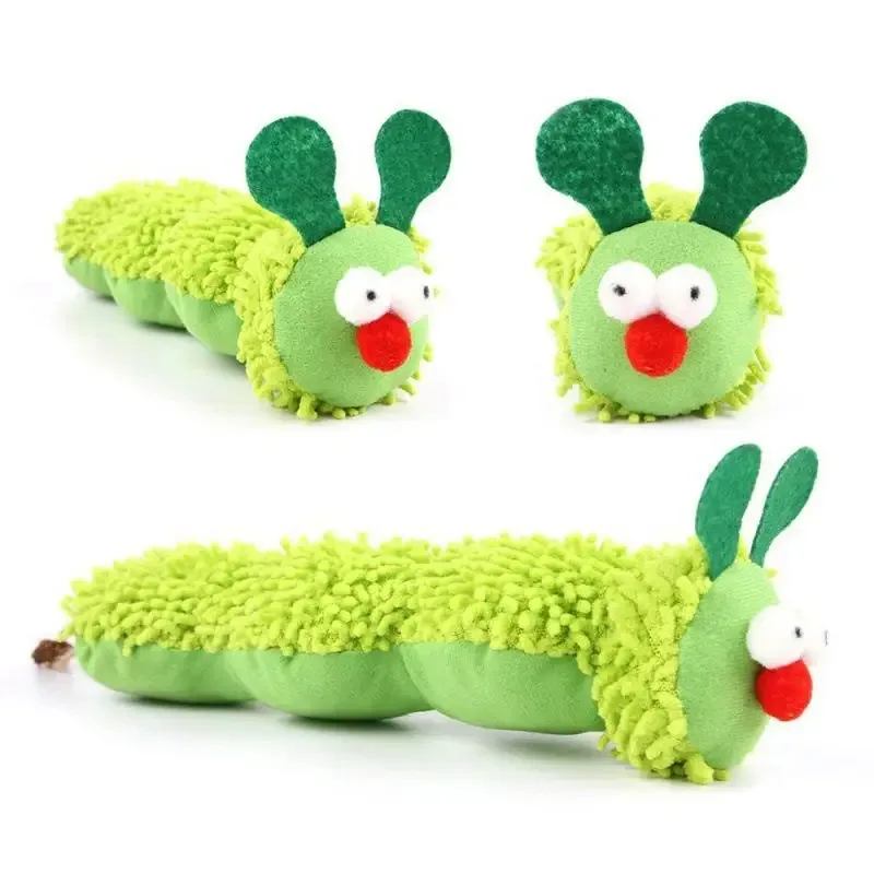 Caterpillar-juguetes para masticar para gatos, juguete de interacción Molar con hierba gatera, resistente a la boca limpia, para masticar, alivia el estrés, juguetes para mascotas - imagen 5