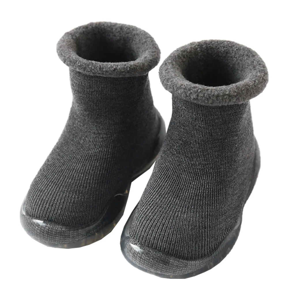 Calcetín de algodón para bebé, color gris, talla 22 23, antideslizante, cálido, calcetines de suelo para bebé, transpirable, para antes de caminar - imagen 2