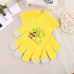 Guantes Bob Esponja de punto para niños – Estilo kawaii cálido
