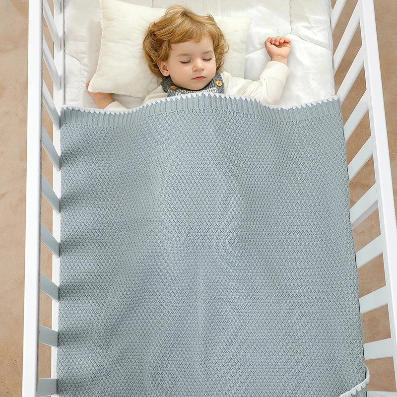 Manta bebé punto ultrasuave reversible para cuna y cochecito - imagen 5