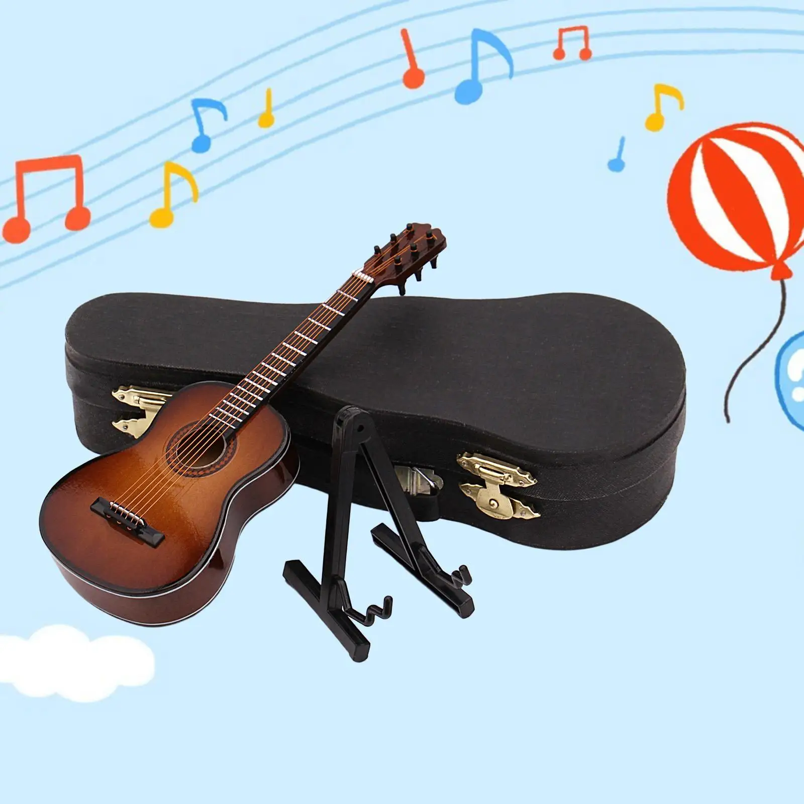 Classical Guitar with Stand And Case Music Birthday Gifts 1/12 Musical Instrument for Furnishing