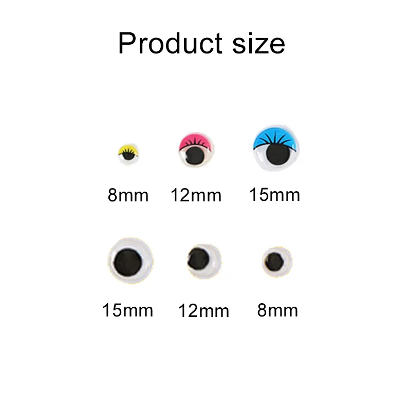 1/2 paquete de ojo de muñeca Wiggly, materiales artesanales autoadhesivos DIY, Color móvil, suministros para manualidades del hogar, accesorios hechos a mano TMZ - imagen 2
