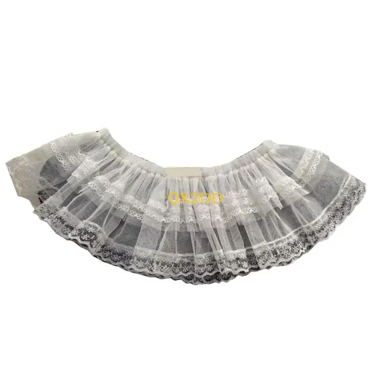 QX2D 2025 Cortina pedos para niñas pequeñas, falda pequeña medio cuerpo con capas, Falda corta recortada encaje ropa - imagen 2