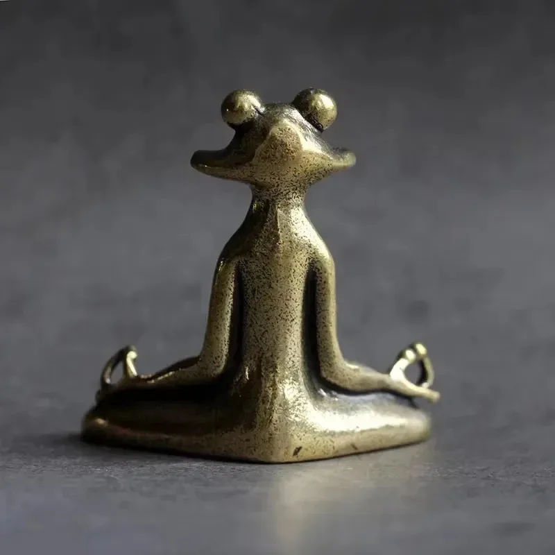 Estatua rana budista Zen latón quemador incienso escritorio hogar - imagen 4