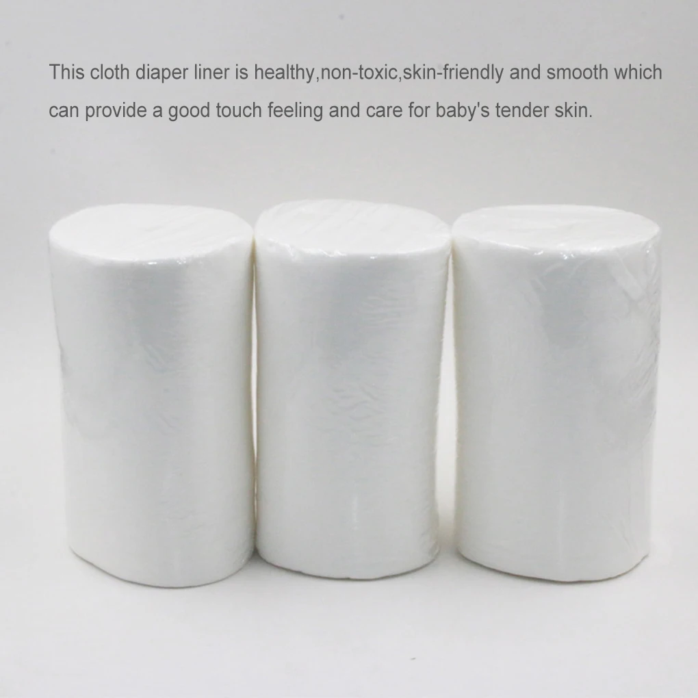 100 hojas de revestimientos de pañales de un solo uso, repuesto blanco, accesorio de envoltura de tela única, pañal de inserción para niños y niñas - imagen 3