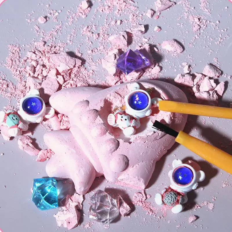 Kit de excavación de gemas en forma de cohete, juego de excavación de cristal para niños, excavación de piedras preciosas, excavación de cristal - imagen 3