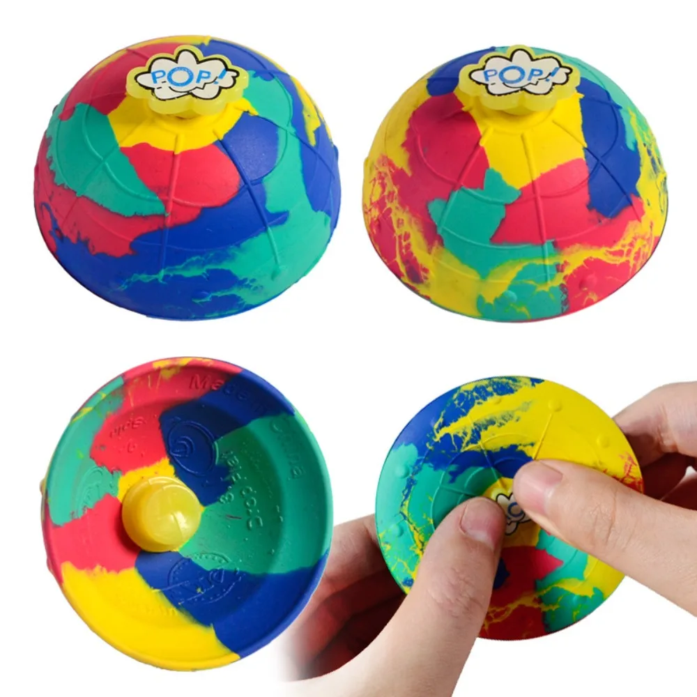 Pelota de rebote antiestrés para niños, bola giratoria de Media bola, juguete Fidget para la punta del dedo, diversión al aire libre - imagen 2
