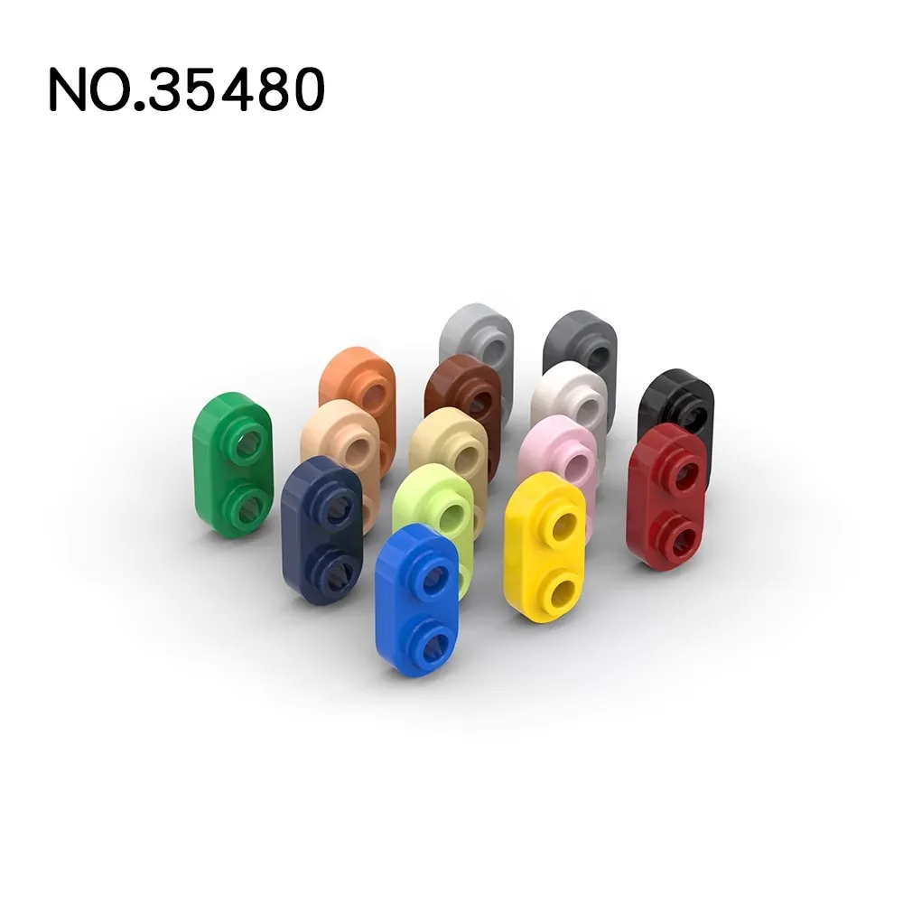 100 Uds 35480 bloques de construcción 10 pezzi piastra 1x2 arrotondata con 2 tachuelas aperte per parti di mattoni fai da te compatibilidad MOC - imagen 4