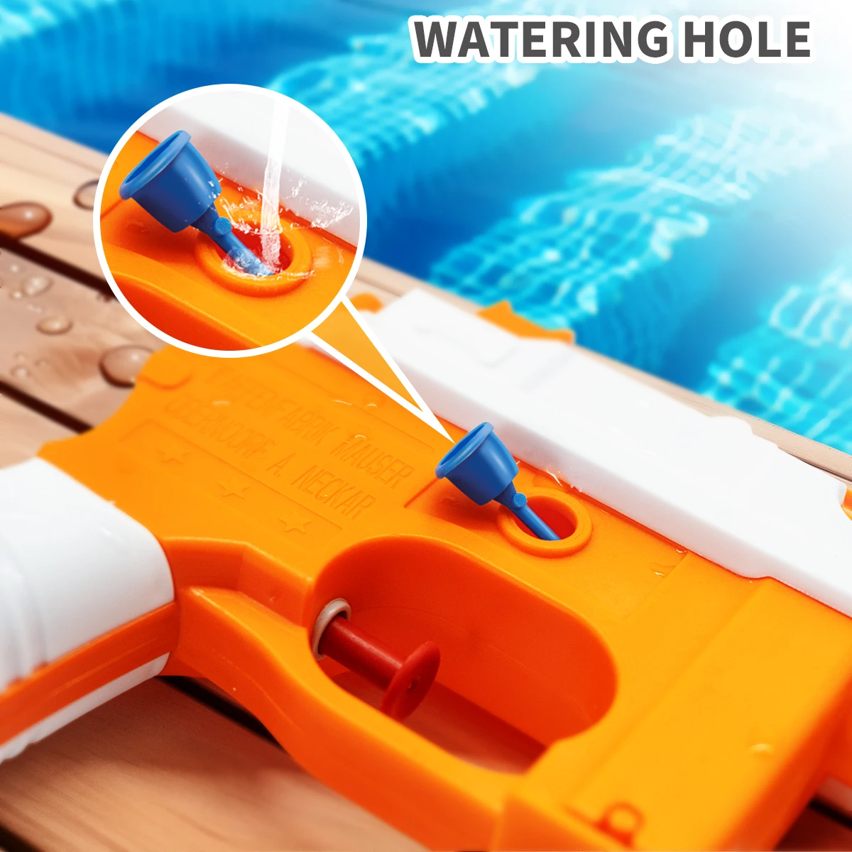 Pistola de agua Mauser desmontable – Juguete con compartimento secreto - imagen 3