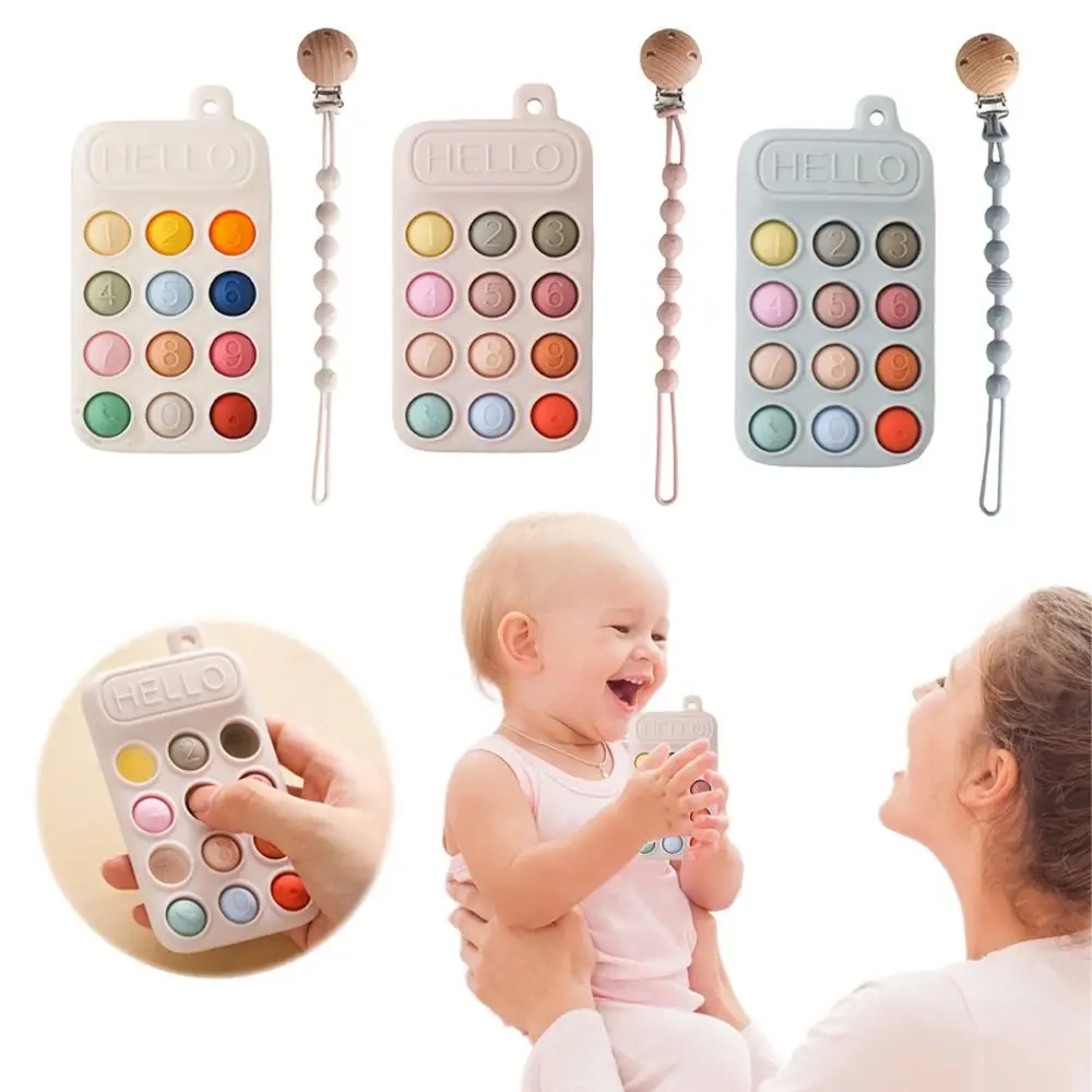 Nuevo juguete mordedor de estilo de teléfono de dibujos animados, chupete para dormir de simulación de silicona, protección de encías sin BPA, mordedor calmante, regalos - imagen 2