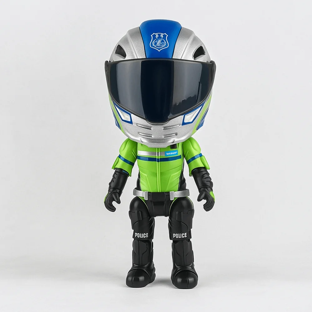 Muñeco articulado motociclista de aleación con casco móvil - imagen 4