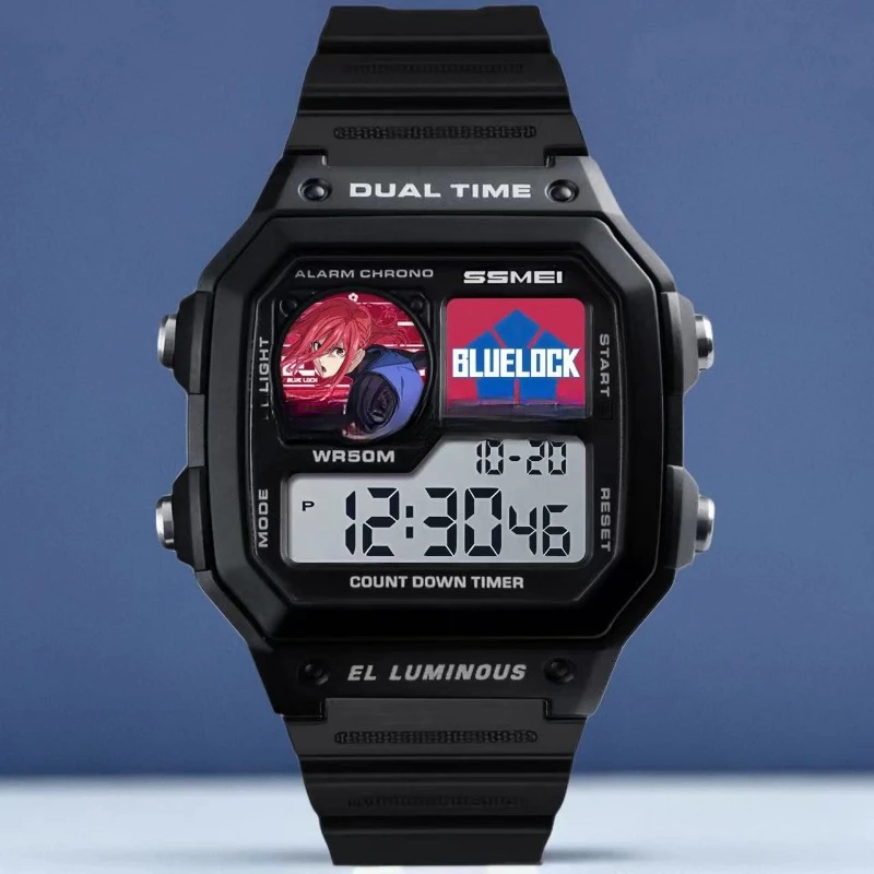 Isagi yoachi-relojes digitales LED, luminosos, deportivos, resistentes al agua, multifunción, con bloqueo azul, para estudiantes y niños - imagen 4