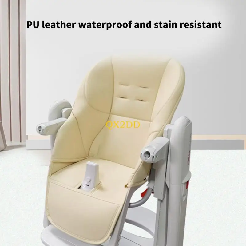 QX2D Cojín para silla comedor para bebé, cojín para asiento, funda cuero PU para cómoda comer - imagen 3