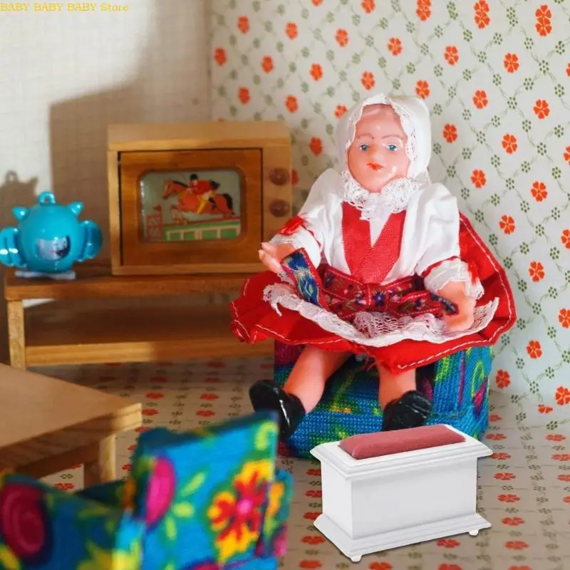 Q81A Gabinete Cradle Model 1:12 Casas muñecas a escala Recolección muebles para habitación del bebé - imagen 2