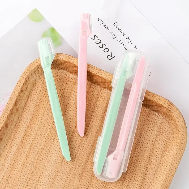 Herramienta de depilación facial con mango de fácil agarre, moldeador, kit de maquinilla de afeitar para cejas multifunción de 2/4/6 piezas, recorte preciso - imagen 4