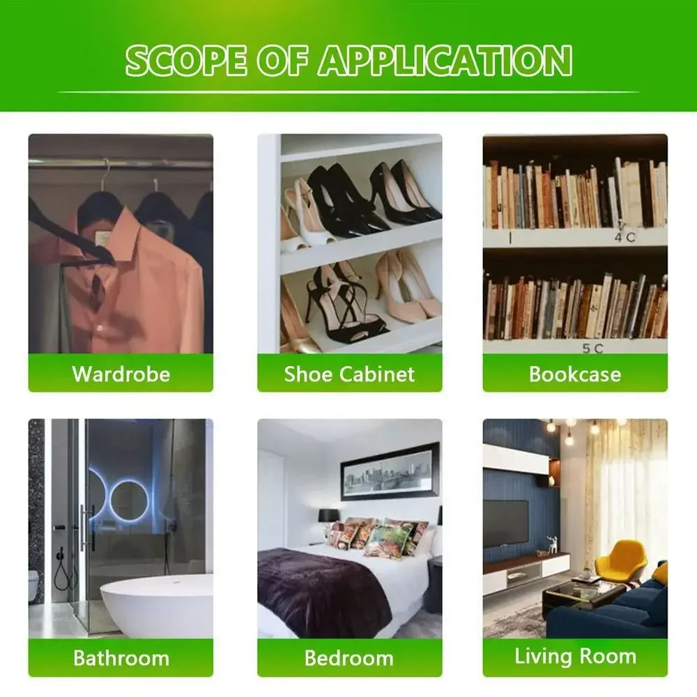 Bolsa colgante absorbente de humedad para armario, bolsas antihumedad a prueba de moho, bolsa seca, deshumidificación para armario, desecante interior, 10 Uds. - imagen 4