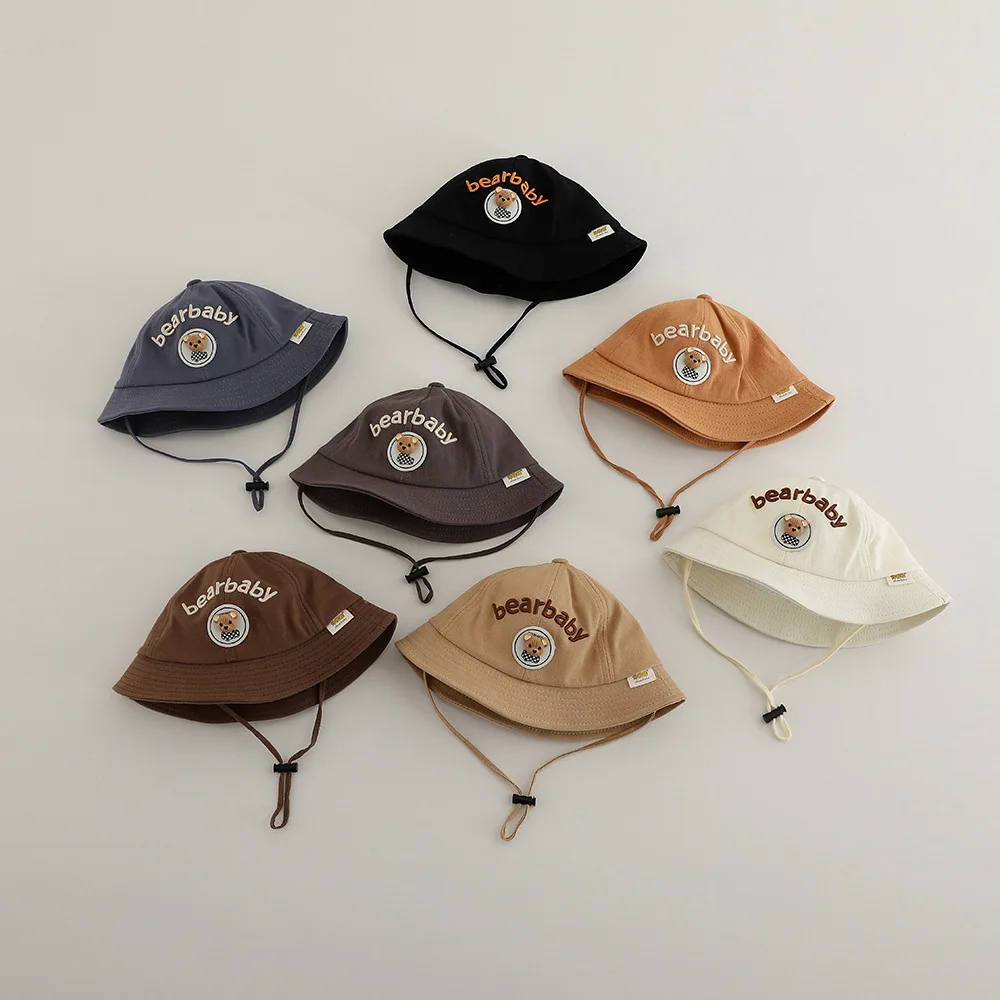 Lindo bebé oso niños sombreros de cubo para niños niñas Primavera novedad de verano sombrero fino para el sol gorra Panamá senderismo pesca sombrero gorras de pescador - imagen 2