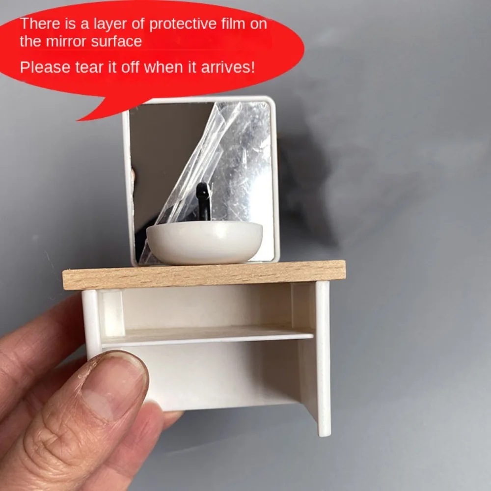 1:12 casa de muñecas simulación baño juguete simulación lavabo blanco casa de muñecas juego de baño en miniatura muebles bañera - imagen 3