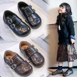 Mocasines infantiles antideslizantes estilo británico plano retro