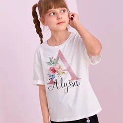Camiseta personalizada con nombre para niña – Manga corta de fiesta