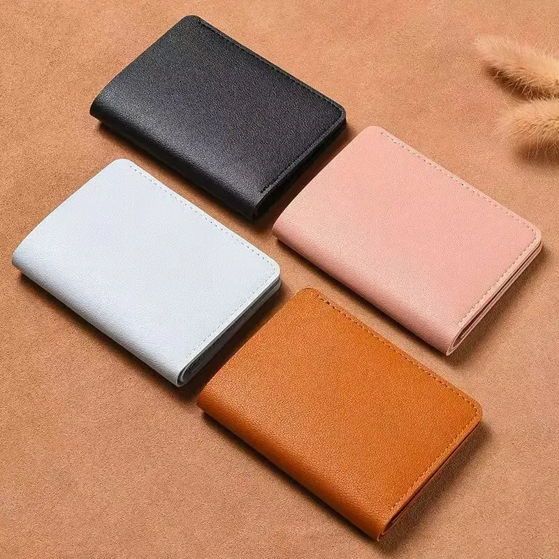Cartera pequeña de cuero PU de diseñador clásico para hombre, monedero corto y sencillo para mujer, monedero ultrafino a la moda para tarjetas de crédito - imagen 3