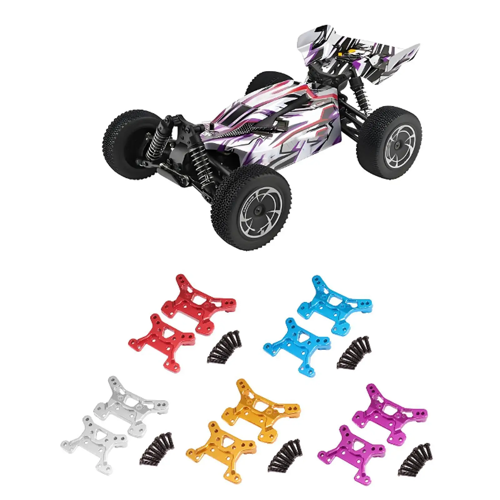 Torres de choque delanteras y traseras de aleación de aluminio, soportes de choque de coche RC fáciles de instalar para - imagen 4