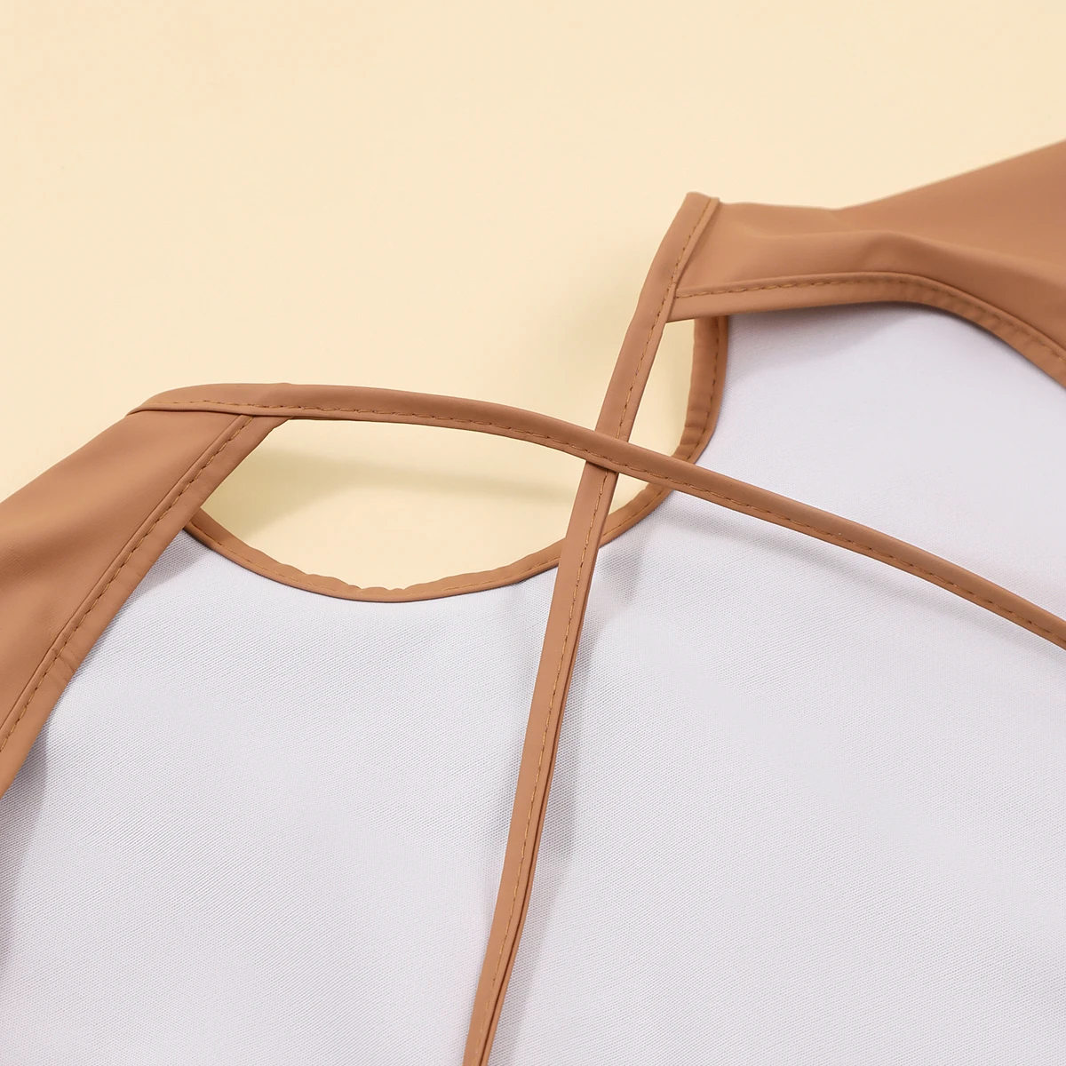 Bata artística impermeable manga larga suave color sólido para bebé - imagen 4