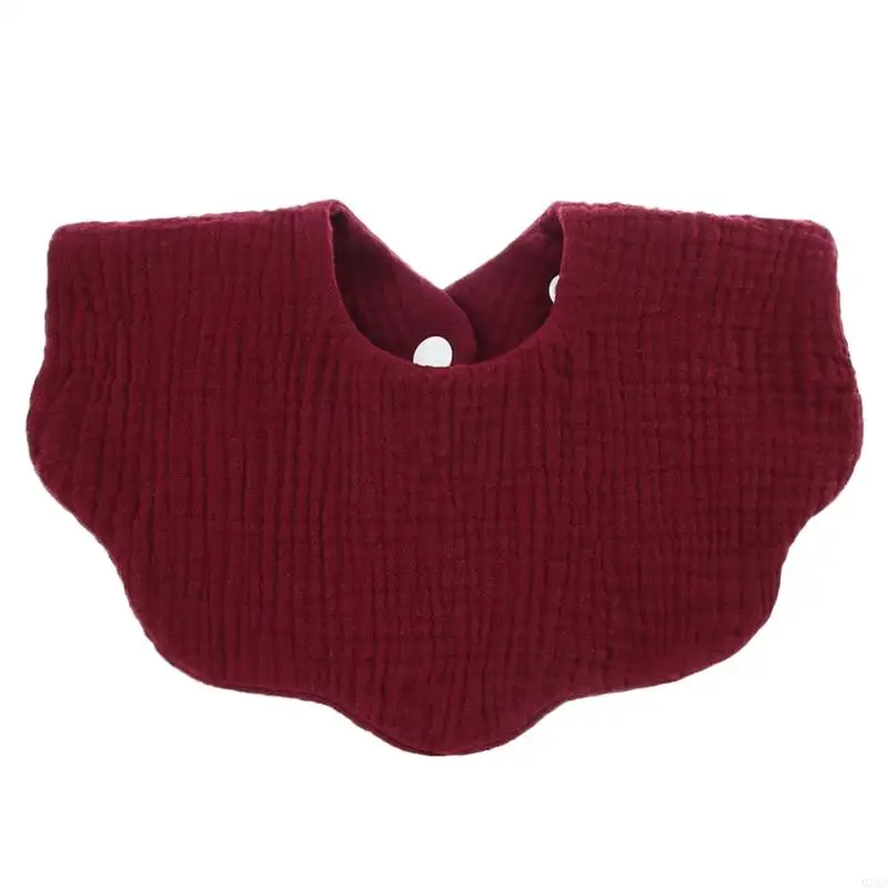 Baberos de algodón suave para bebé, babero estampado de Color sólido, paños para eructar ajustables, pañuelo, bufanda para niños, niños y niñas, toalla para alimentar Saliva - imagen 5