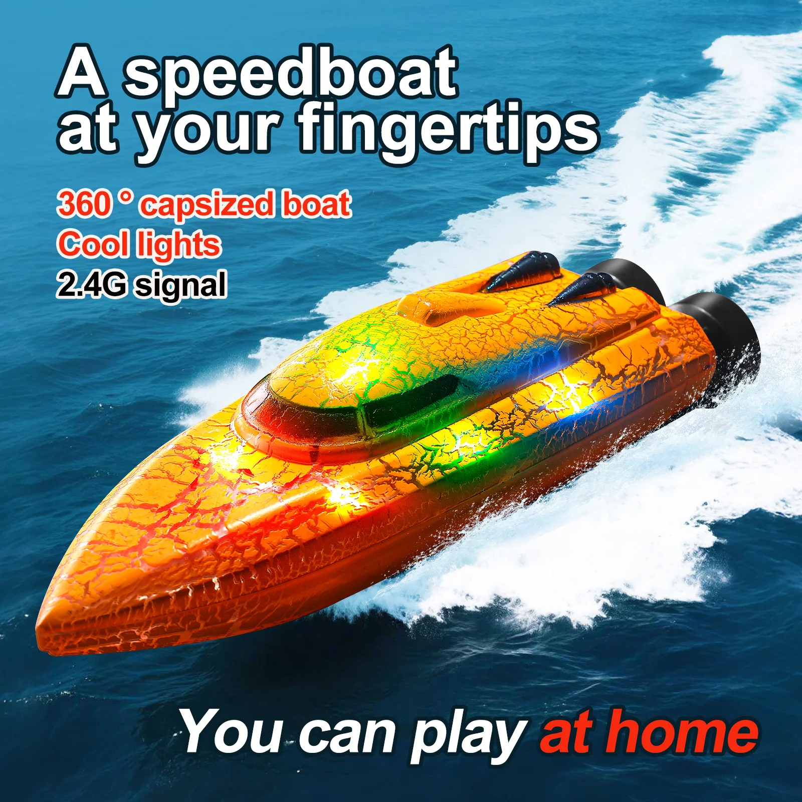 RC Baots 2,4G 4WD Mini barco de Control remoto con lancha ligera para piscinas, embarcaciones de interior competitivas, juguetes para niños, regalos - imagen 2